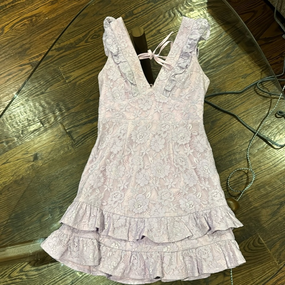 Purple floral mini dress